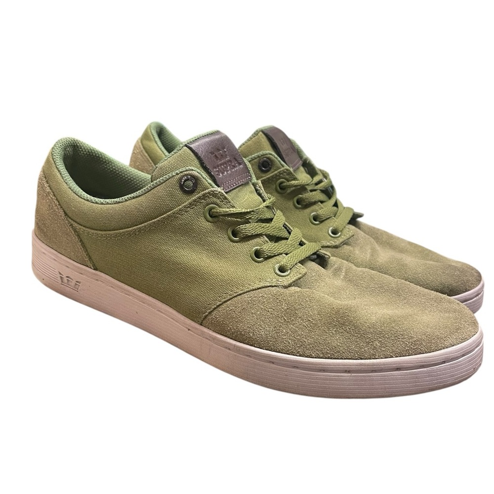 SUPRA Chino Court Sneakers Skateboarding Shoes Green Suede/Canvas Mens Size 11